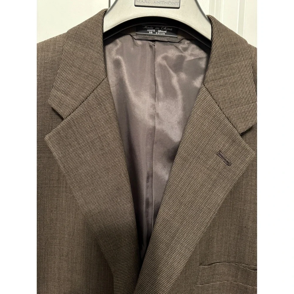 Jeffrey Banks Couture Men's Brown 100% Pure Wool Blazer Sport Coat‎ 46L